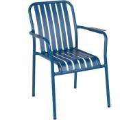 Chaise de terrasse avec accoudoirs en aluminium bleu foncé - Bleu foncé