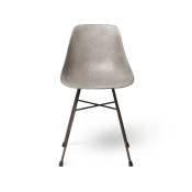 Chaise design vintage industriel en béton gris et