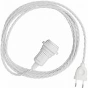 Creative Cables - Snake Twisted poiur abat-jour -Lampe plug-in avec câble textile tressé 5 Mètres - TC01 - TC01