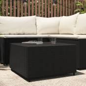 Design In - Table basse Table d'appoint pour Salon Chambre - de jardin Carré Noir 50x50x30 cm Résine tressée BV995475