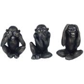 Figures de figure animale Mono 3 unités animales noires