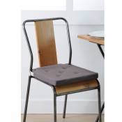 Galette de chaise à velcro - Gris/Perle - 38 x 38 x 4 cm