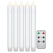 Goobay - Lot de 5 bougies led blanches en cire véritable, avec télécommande, Une solution d'éclairage belle et sûre pour de nombreux domaines tels
