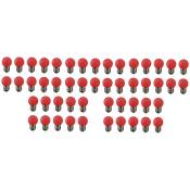 GSC - lot de 50 ampoules led rouge E27 couleur - gros culot - Rouge