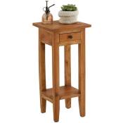 Idimex - Table d'appoint gerbier petit meuble avec 1 tiroir et 1 étagère, de style maison de campagne, en acajou à la finition naturelle - Naturel