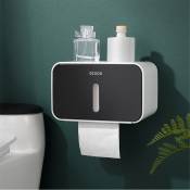 Insma - Boîte de rangement étanche pour rouleaux de papier toilette pour salle de bain (noir)