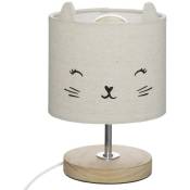 Lampe abat-jour chat - Gris