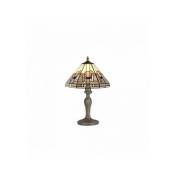 Lampe de table Tiffany Cindy 1 Ampoule Gris/Blanc 16