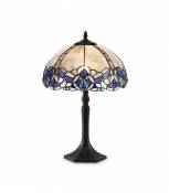 Lampe de table Tiffany Cofee 1 Ampoule Bleu 34 Cm