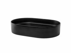 Lavabo en céramique noir mat vasque à poser pour salle de bain 610x395x125 mm 490006479