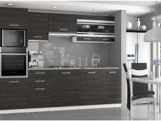Lexham - cuisine complète modulaire linéaire l 240cm 7 pcs - plan de travail inclus - ensemble armoires meubles de cuisine - ébène