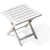 Marius - Table basse de jardin pliante en aluminium blanc - city garden