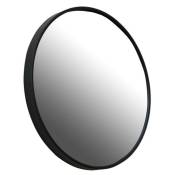 Miroir rond en métal noir mat 100 cm