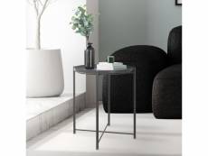 Ml-design table d'appoint ronde ø45xh52 cm, en métal, gris clair, table basse avec plateau amovible, solide et robuste, table de chevet salon pour boi
