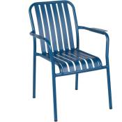 Oviala - Chaise de terrasse avec accoudoirs en aluminium