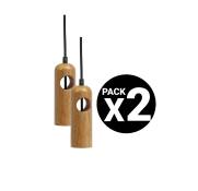 Pack de 2 lampe en suspension bois clair 150 cm