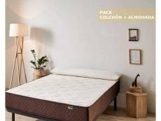 Pack matelas 135x190 + 2 oreillers à mémoire de forme 70 cm |ergonomique à mémoire de forme, élimine les maux de dos | modèle descansin SKU-COLCHON+AL