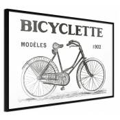 Paris Prix - Affiche Murale Encadrée 'bicyclette' 30 x 20 Cm Noir