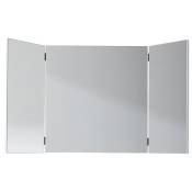 Pegane - Coiffeuse, meuble de bureau avec miroir coloris blanc mat, blanc brillant - Longueur 120 x hauteur 141 x profondeur 41 cm