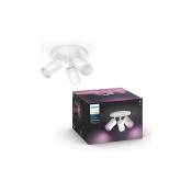 Philips Hue White and Color Ambiance FUGATO Spots ronds 3x5.7W, Blanc, compatible Bluetooth
