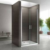 Porte de douche nc hauteur 180 cm - verre transparent 98-101x180 cm