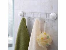 Porte-serviettes à crochets et à fixation en ventouses puissantes ( 60 cm )
