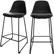 Rendez-vous Déco - Chaise de bar mi-hauteur Leni noire 65 cm (lot de 2) - Noir