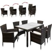 Salon de jardin en polyrotin 13 pièces 1 table 6 chaises