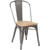 Sklum - Chaise empilable en bois brossé lix Acier