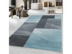 Square - tapis à formes géométrique - bleu & gris