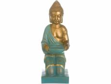 Statue de bouddha or et turquoise
