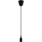 Suspension d'Ampoule Noir E27 Suspension à Cordon Recouvert de Silicone Câble Textile 1,5m Sans ampoules, Noir - Paco Home