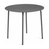 Table à manger ronde en aluminium noire 90 x 74 cm