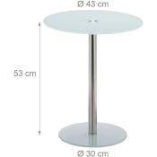 Table basse d'appoint ronde diamètre 43 cm et verre
