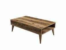 Table basse design oviva l105cm bois foncé