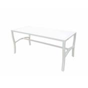 Table basse rectangulaire en acier extérieur pour salon 92x45xh45 cm White - White
