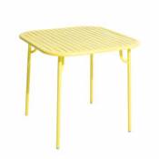 Table carrée Week-end / 85 x 85 cm - Aluminium - Petite Friture jaune en métal