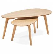 Tables gigognes Design 'STOKOLM' en Bois Finition Naturelle