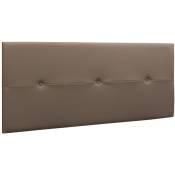 Tête de lit en simili-cuir coloris Marron chocolat - longueur 160 x profondeur 4 x hauteur 55 cm Pegane