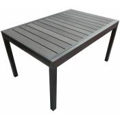 Toilinux - Table de jardin extensible en aluminium avec plateau composite Byron - 135 x 90 x 73 cm - Gris foncé