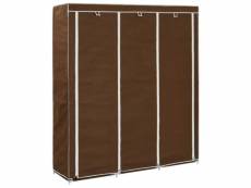 Vidaxl armoire avec compartiments et barres marron 150x45x175 cm tissu