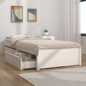 Vidaxl - Cadre de lit avec tiroirs Blanc 90x200 cm