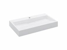 Vidaxl lavabo 80x46x11 cm fonte minérale|marbre blanc 144065