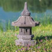 Wanda Collection - Lampe de jardin japonais en pierre de lave 50cm - Gris