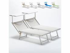 2 bain de soleil professionnels transat aluminium lits de plage italia Beach and Garden Design