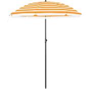 Acaza - Parasol de jardin en polyester, rond/octogonal, inclinable, avec sac de transport, diamètre 160 cm - orange rayé
