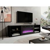 Bim Furniture - Salon Meuble tv rollo cm 200x33x48.5h Noir mat
