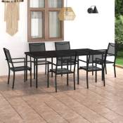 Design In - Ensemble Table et Chaise de Jardin 7 pcs - Mobilier de salle à manger d'extérieur Acier BV605986