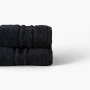 Drap de bain coton uni bouclette noir 70 x 120 cm
