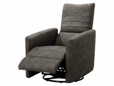 Erba - fauteuil relax manuel pushback tissu gris foncé